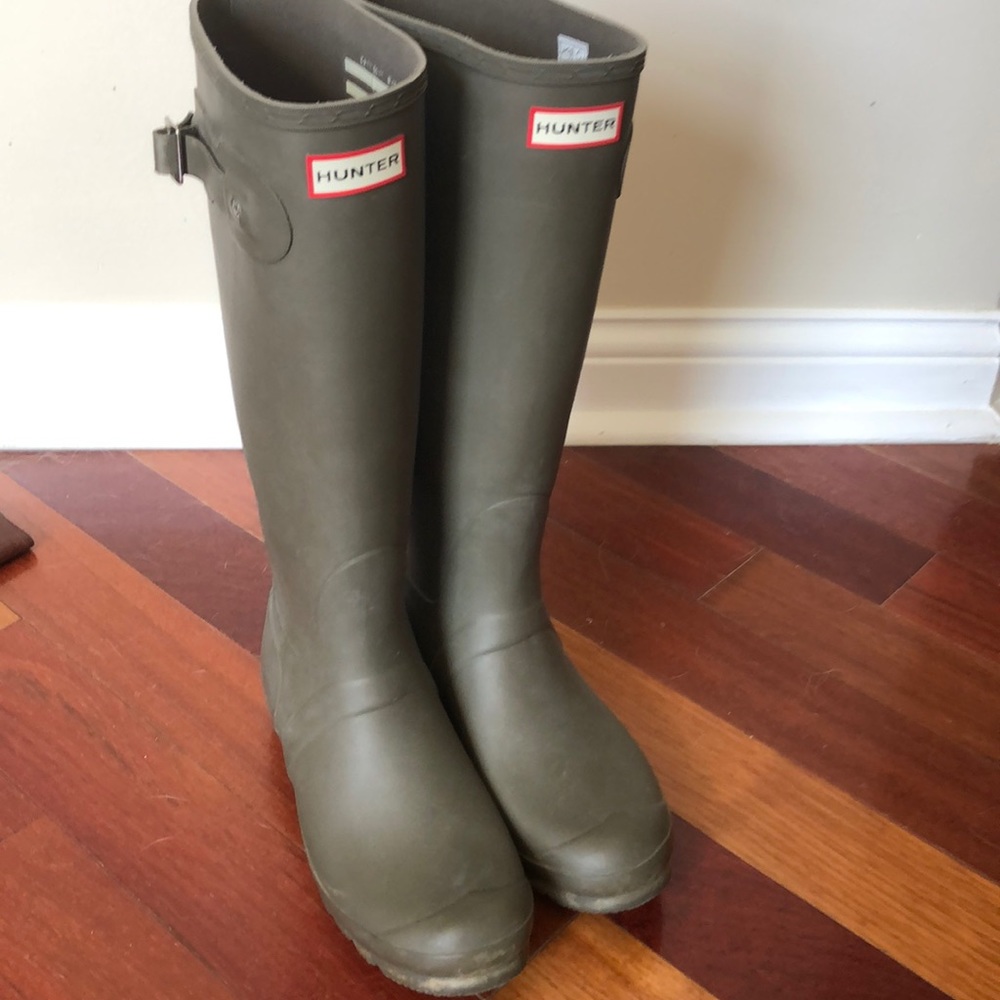 Army green hunter boots